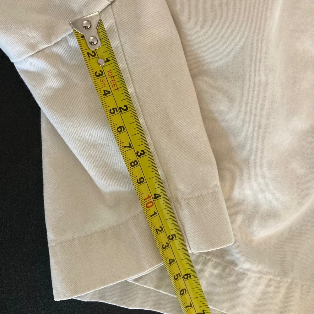 Vtg 90s Jones New York Sport Cream 100% Cotton Pleated Chino Shorts 4 High Rise